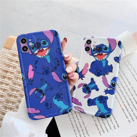 Image of Disney Cartoon Lilo and Stitch IPhone 11 Case Cover soft TPU 3D Printing Figure Toys for Girls Boys