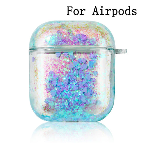 Image of Dynamic Liquid Case For AirPods Cases Glitter Liquid Cover For AirPod 2 Covers Protector For Air Pods Pro Bumper Hard Coque Etui