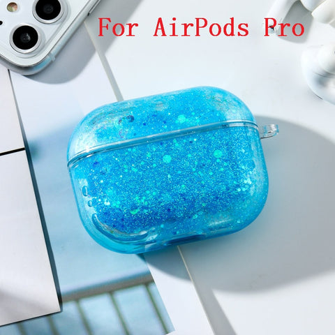 Image of Dynamic Liquid Case For AirPods Cases Glitter Liquid Cover For AirPod 2 Covers Protector For Air Pods Pro Bumper Hard Coque Etui