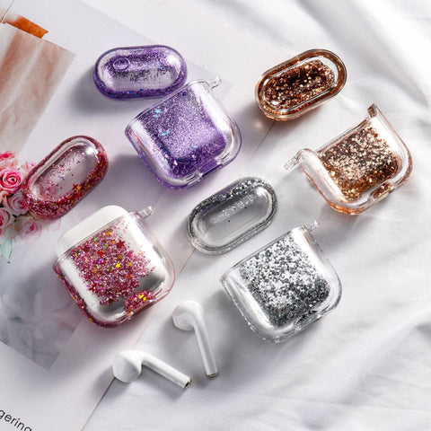 Image of Dynamic Liquid Case For AirPods Cases Glitter Liquid Cover For AirPod 2 Covers Protector For Air Pods Pro Bumper Hard Coque Etui