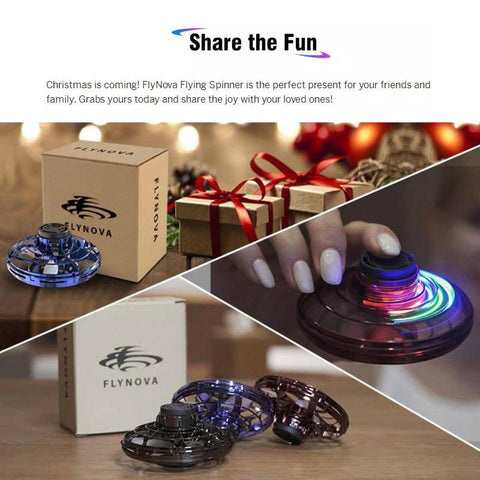 Image of Flynova Mini Drone LED UFO type Flying Helicopter spinner  Fingertip Upgrade Flight Gyro Drone Aircraft Toy Adult Kids Gift