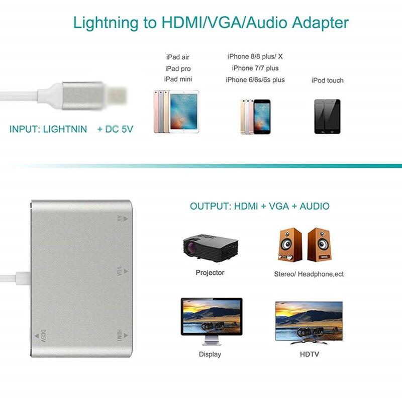 Lighting to HDMI VGA AV Adapter for iPhone