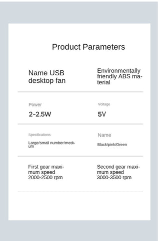 Image of Small USB Fan desktop 5 inch plug-in Mini fan