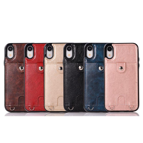 Image of leather case for smart phone with wallet card slot