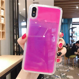 Luminous liquid quicksand phone case for all phone models