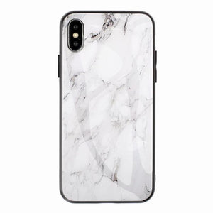 Marble Hard Tempered Glass phone case for iPhone 13 12 11 Pro Max