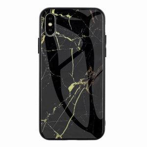 Marble Hard Tempered Glass phone case for iPhone 13 12 11 Pro Max