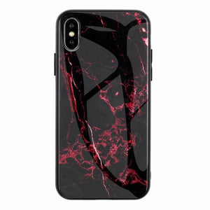 Marble Hard Tempered Glass phone case for iPhone 13 12 11 Pro Max