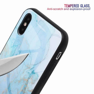 Marble Hard Tempered Glass phone case for iPhone 13 12 11 Pro Max