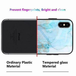 Marble Hard Tempered Glass phone case for iPhone 13 12 11 Pro Max