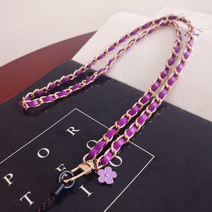 Mobile Phone Straps Strap Wrist Rope Anti-lost Lanyard Neck Strap Camera USB Holder Neck Strap Flower Design Pink