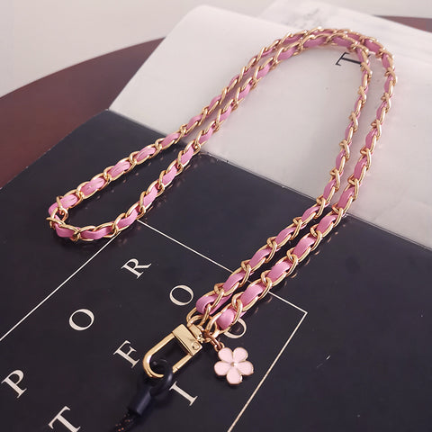 Image of Mobile Phone Straps Strap Wrist Rope Anti-lost Lanyard Neck Strap Camera USB Holder Neck Strap Flower Design Pink