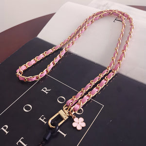 Mobile Phone Straps Strap Wrist Rope Anti-lost Lanyard Neck Strap Camera USB Holder Neck Strap Flower Design Pink