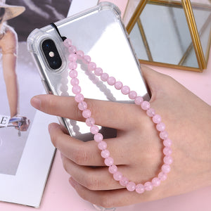 New Anti Lost Phone Strap Telephone Jewelry 6mm Natural Stone Beaded Wrist Lanyard Key Phone Chain Accessories Findings