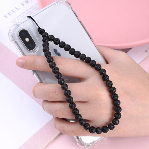 Image of New Anti Lost Phone Strap Telephone Jewelry 6mm Natural Stone Beaded Wrist Lanyard Key Phone Chain Accessories Findings