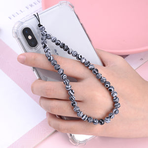 New Anti Lost Phone Strap Telephone Jewelry 6mm Natural Stone Beaded Wrist Lanyard Key Phone Chain Accessories Findings