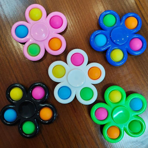 Image of New Plus Fidget spinner 5 sides Custom Popit Finger Fidget Spinner Toys Pop It Flip Spinning Fidget Toys