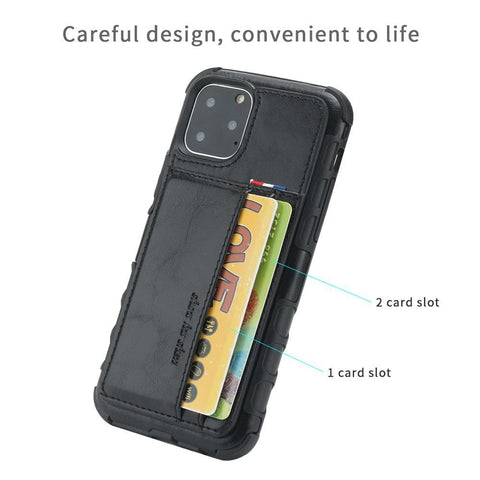 Image of PU Leather business style phone cover with card slot Phone Case for iPhone