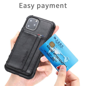 PU Leather business style phone cover with card slot Phone Case for iPhone