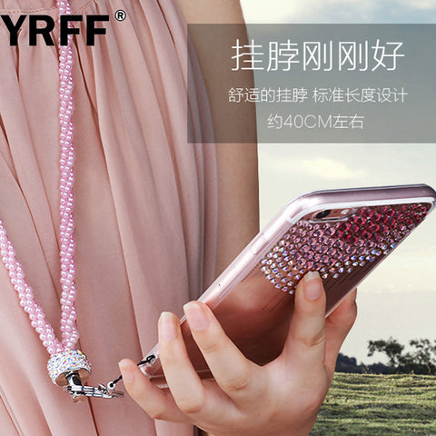 Image of Pearl Rhinestone phone Lanyard Rope, Fashion Bead phone Camera straps lanyard accessories phone Camera Universal Lanyard Rope