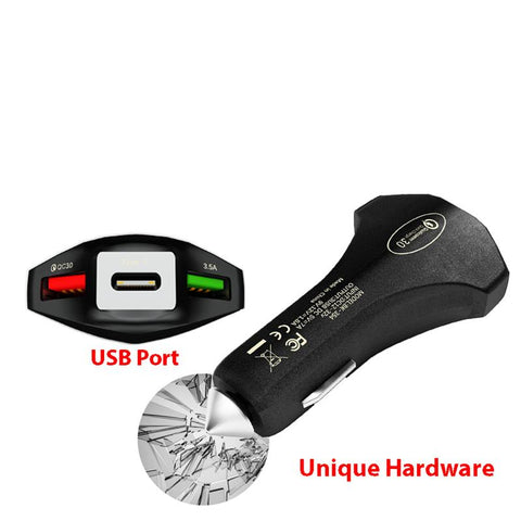 Image of QC 3.0 3 Port USB Fast Charging Car Charger