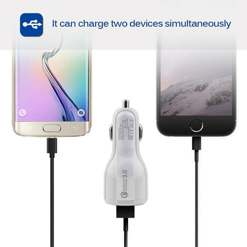 Image of QC3.0+3.1A Dual USB Fast Charging Car Charger chicken leg car plug