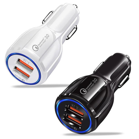 Image of QC3.0+3.1A Dual USB Fast Charging Car Charger chicken leg car plug