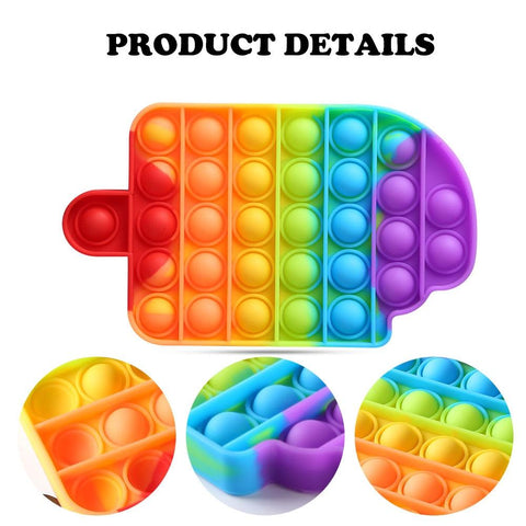 Image of Rainbow Push Bubble Pops Fidget Sensory Toy Squishy Fidget Toys