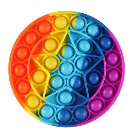 Image of Rainbow Push Bubble Pops Fidget Sensory Toy Squishy Fidget Toys