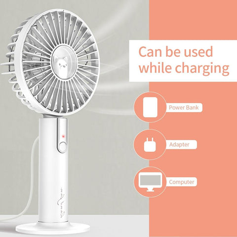 Image of Summer Portable Mini 3 Speed Adjustable USB Rechargeable Desk Handheld Fan