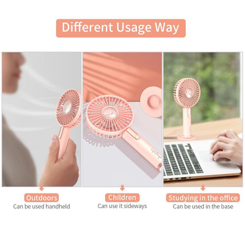 Image of Summer Portable Mini 3 Speed Adjustable USB Rechargeable Desk Handheld Fan