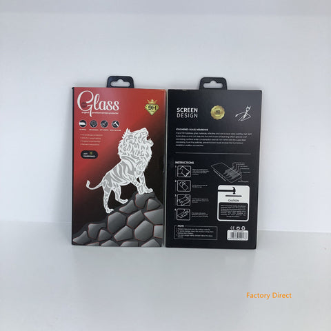 Image of Soft Paper box retail packaging for mobile phone screen protector glass film