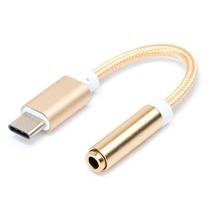 Digital Type-c to 3.5mm braided audio jack connector for all Samsung devices with Type C plug