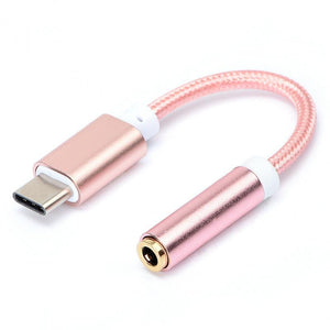 Digital Type-c to 3.5mm braided audio jack connector for all Samsung devices with Type C plug