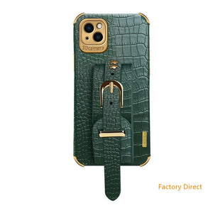 New Crocodile leather case with wrist strap for Samsung A sery models