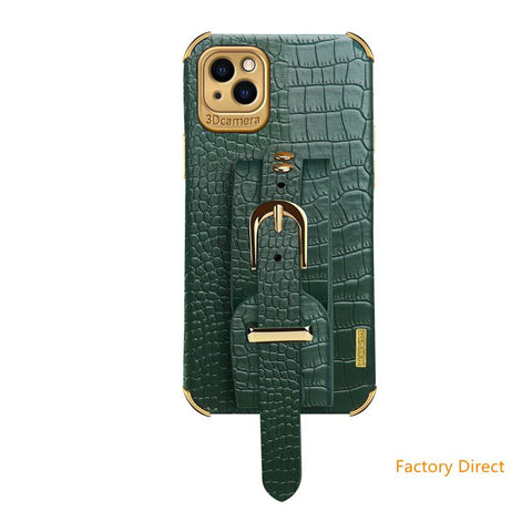 Image of New Crocodile leather case with wrist strap for Samsung A sery models