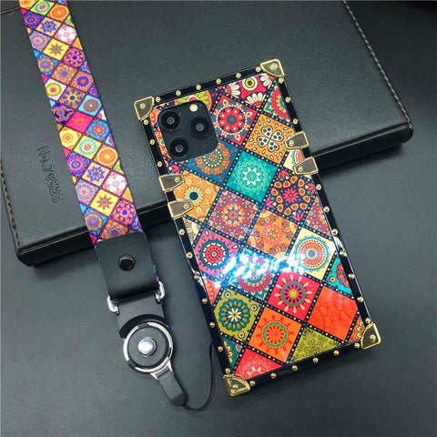 Image of Luxury Glitter Retro Flower Cover Case for iPhone models