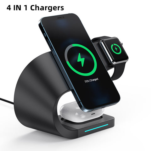 Image of NEW 4in1 design Fast Wireless Charger for new apple iPhone iWatch airpods USB charging port