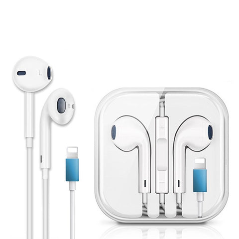 Image of iPhone 14 13 12 11 X 8 7 Earphones with lightning pin [Calls + Music]