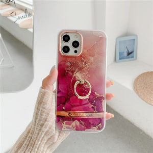 Finger Ring Holder Marble Phone Cases For iphone 12 Mini XS 11 Pro Max X XR SE 2020 7 8 Plus Case Silicone Soft TPU Back Cover