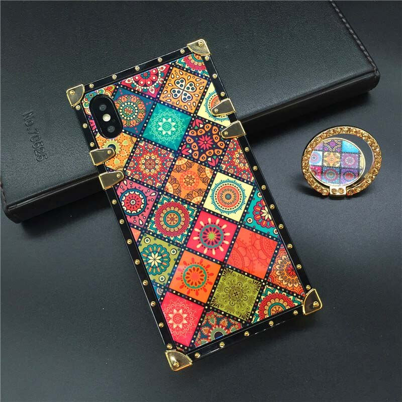 Fashion Square Leather Phone Case For Samsung Note 20 Ultra Luxury  Geometric Cover For Samsung Note 10 Plus Note9 Note8 Case