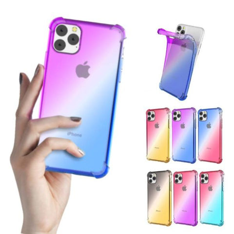 Image of Gradient double colors TPU Soft Clear Case for iPhone X 8 7 6 iphone 11 12 sery