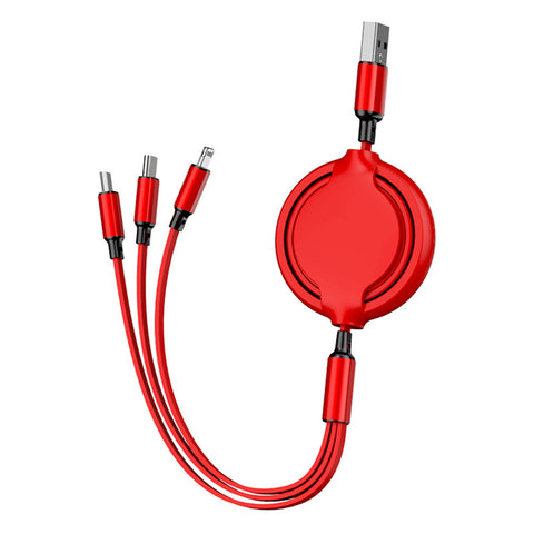 Image of 3 in1 Makaron retractable Charger cable for iPhone Android and Type C