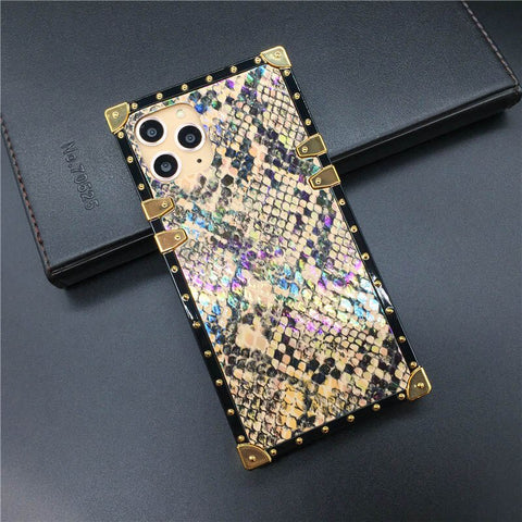 Image of Samsung Galaxy S20 Ultra S21 Plus Note 20 Ultra 10 9 8 S10 Plus S8 S9 A51 A50 A71 A70 Luxury Glitter Snake Cover Square Case