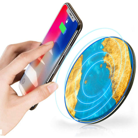 Image of OEM  Wireless Charger for mobile phones Wood marble pattern design