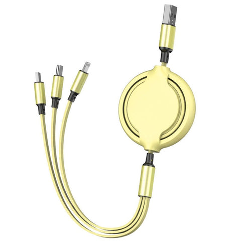 Image of 3 in1 Makaron retractable Charger cable for iPhone Android and Type C