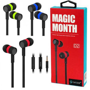 Wholesale wired earphone Celebrat Magic Month D2 Earbuds with Mic