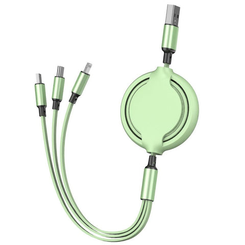 Image of 3 in1 Makaron retractable Charger cable for iPhone Android and Type C