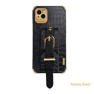 New Crocodile leather case with wrist strap for Samsung A sery models