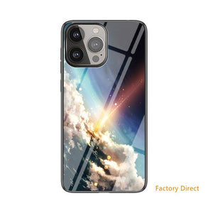 Stars Sky design Tempered Glass phone Case For Meizu models